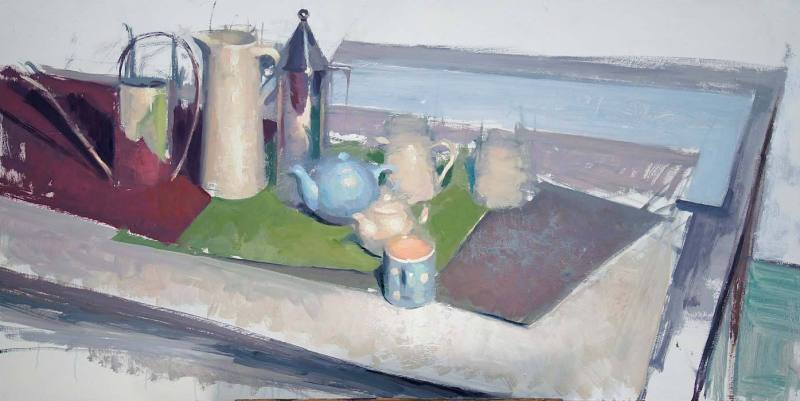 Still-Life-on-Colored-Paper_Oil-on-Panel_48-x-24-inches-2